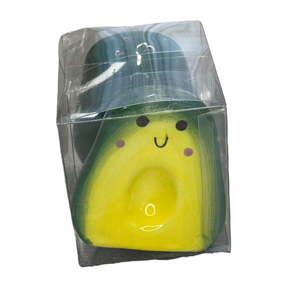 Happy Cute Avocados Salt & Pepper Shaker Set Green Ceramic Novelty Kitchenware - Picture 2 of 7